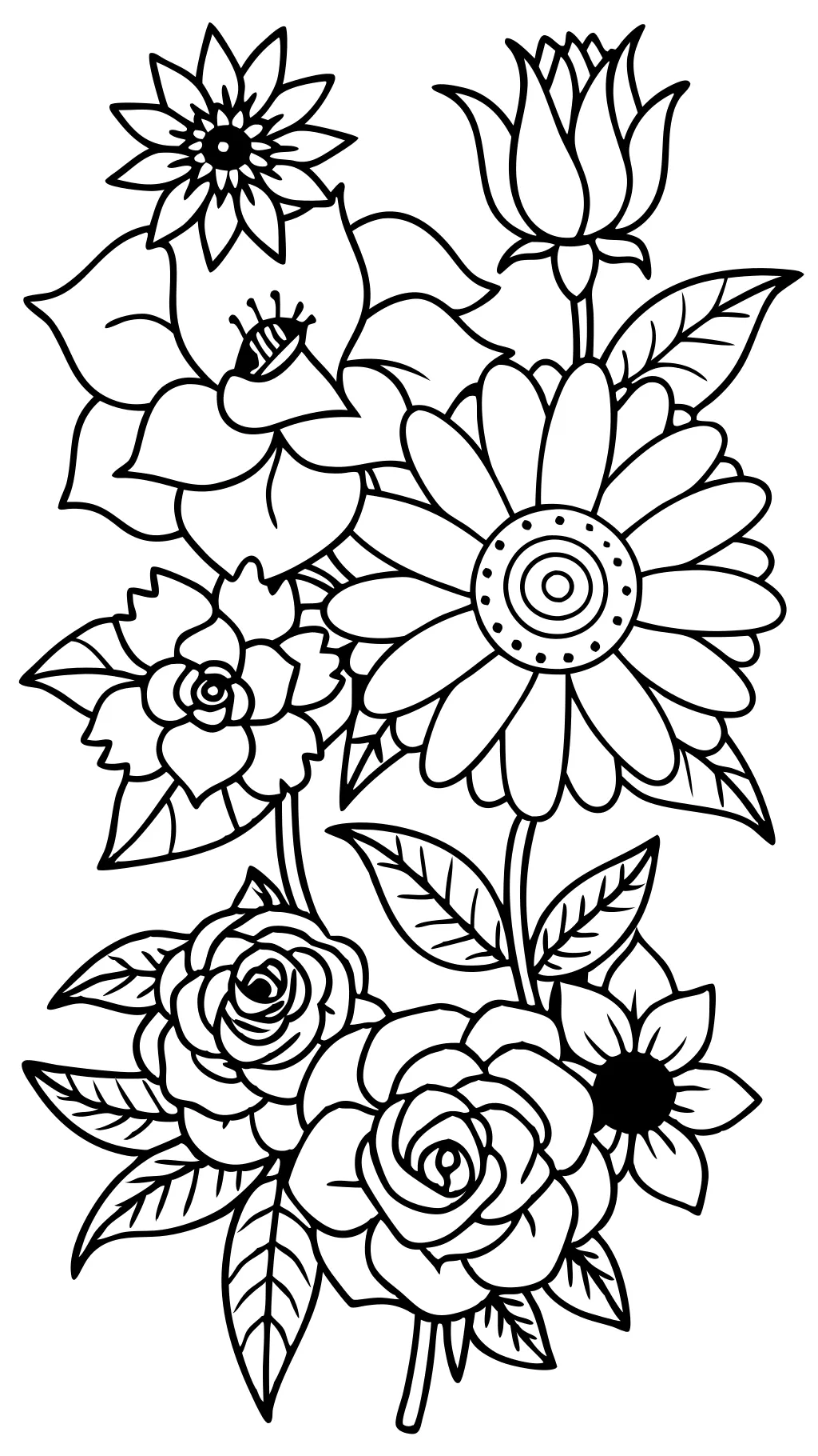 coloriages de fleurs adultes